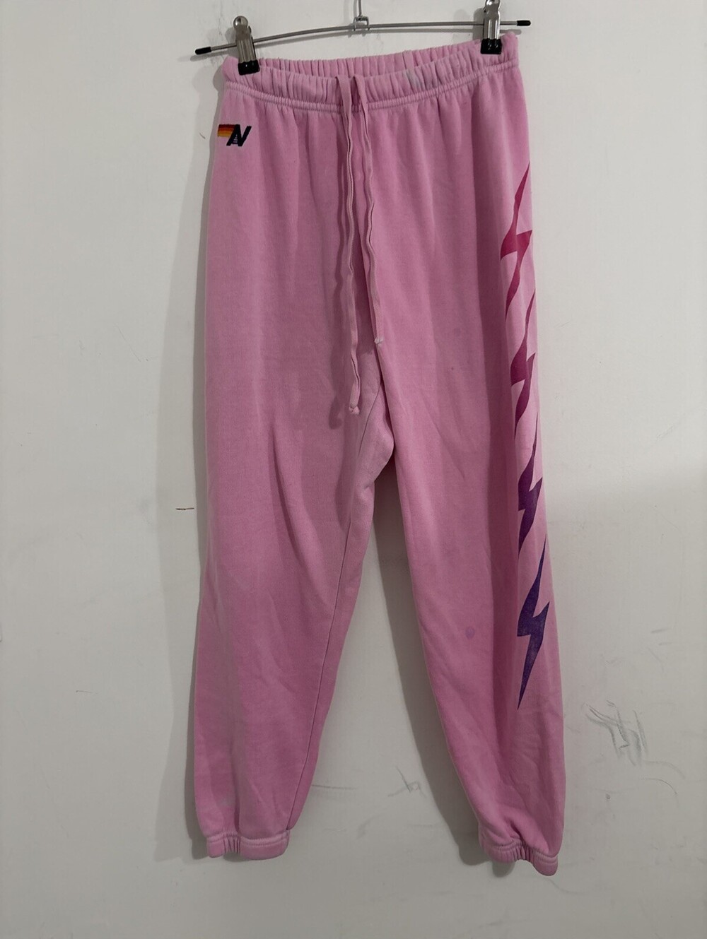 Aviator Nation Bolt Women's Size XS Pink Lightning Bolt Sweatpants
